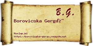 Borovicska Gergő névjegykártya